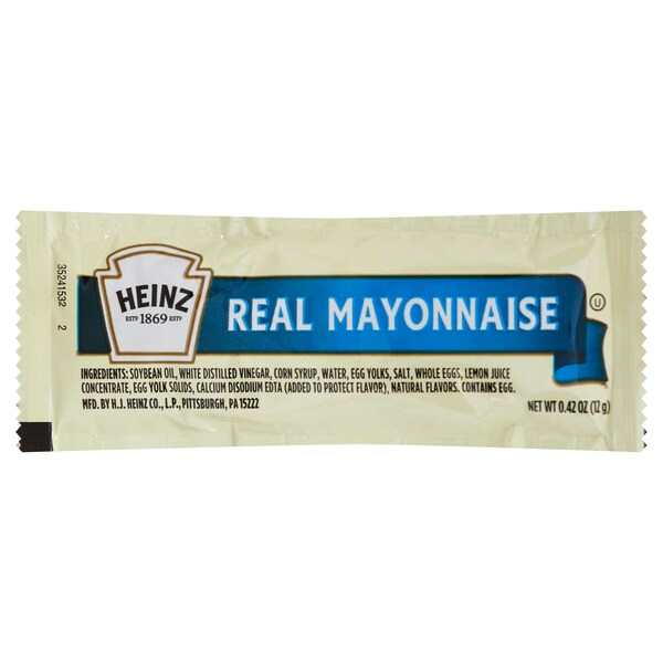 Heinz Heinz Real Mayonnaise Single Serve Packet 12g, PK200 - 10013000531709