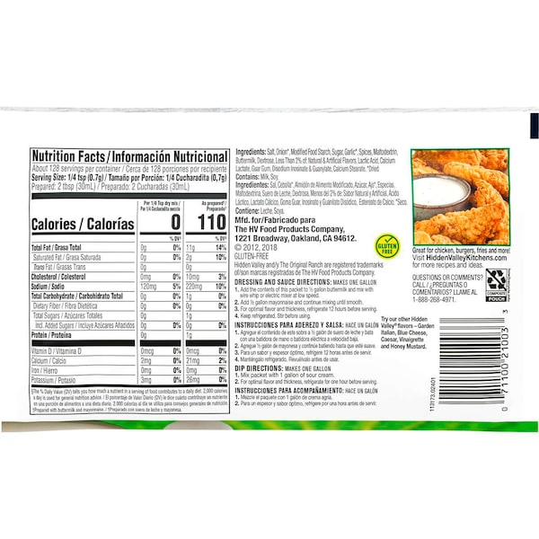 Hidden Valley Hidden Valley Buttermilk Ranch Salad Dressing 1 gal. Jug, PK12 - 21003