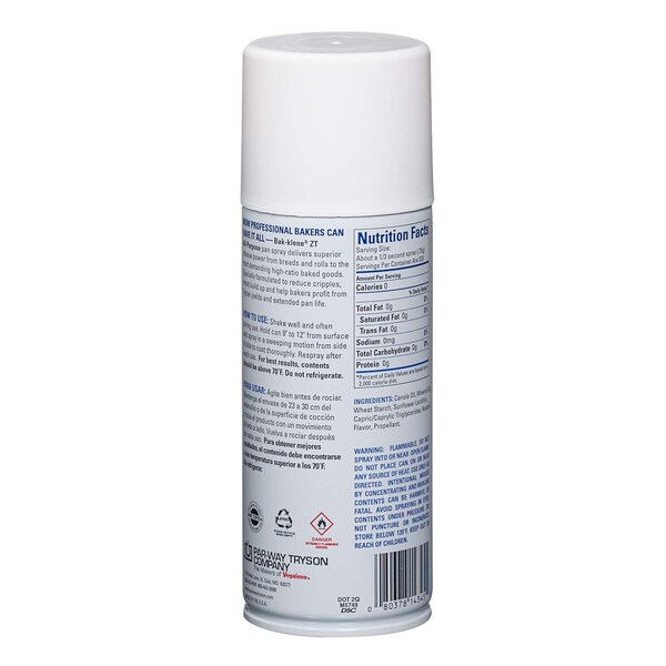 Bak-Klene All Purpose Bakery Release And Pan Spray 14 oz. Aerosol, PK6 - 14345