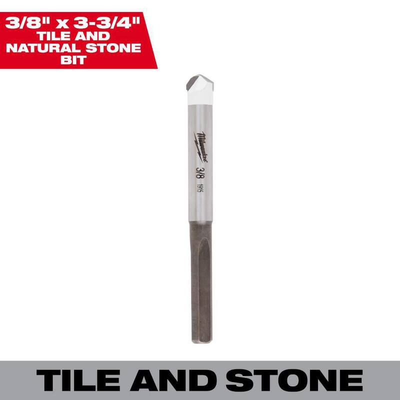 Broca de carburo de 3/8 pulg. de Milwaukee para perforar piedra natural, granito, pizarra, cerámica y azulejos de vidrio - 48-20-8994