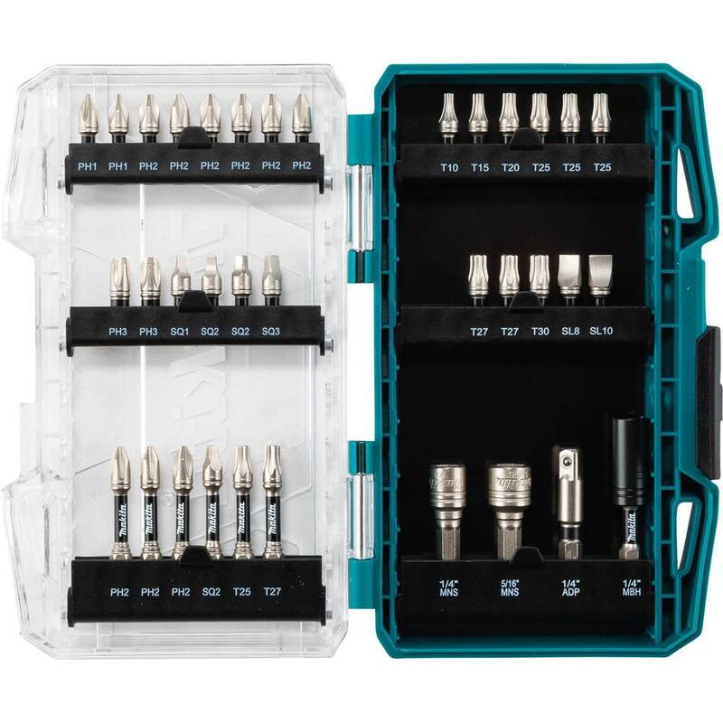 Juego de brocas para taladro de destornillador de acero de aleación clasificado para impacto Makita IMPACT XPS (35 piezas) - E-01666