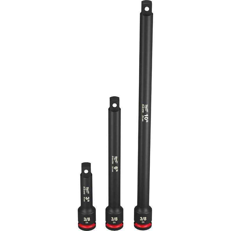 Juego de extensiones de 3/8 de pulgada para impacto Milwaukee SHOCKWAVE (3 piezas) - 49-66-6714