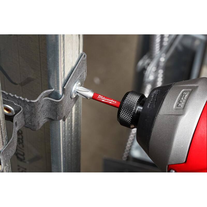 Set de puntas de desarmador de acero de aleación Milwaukee SHOCKWAVE Impact Duty (45 piezas) con adaptador de taladro angular derecho SHOCKWAVE - 48-32-4023-48-32-2390.