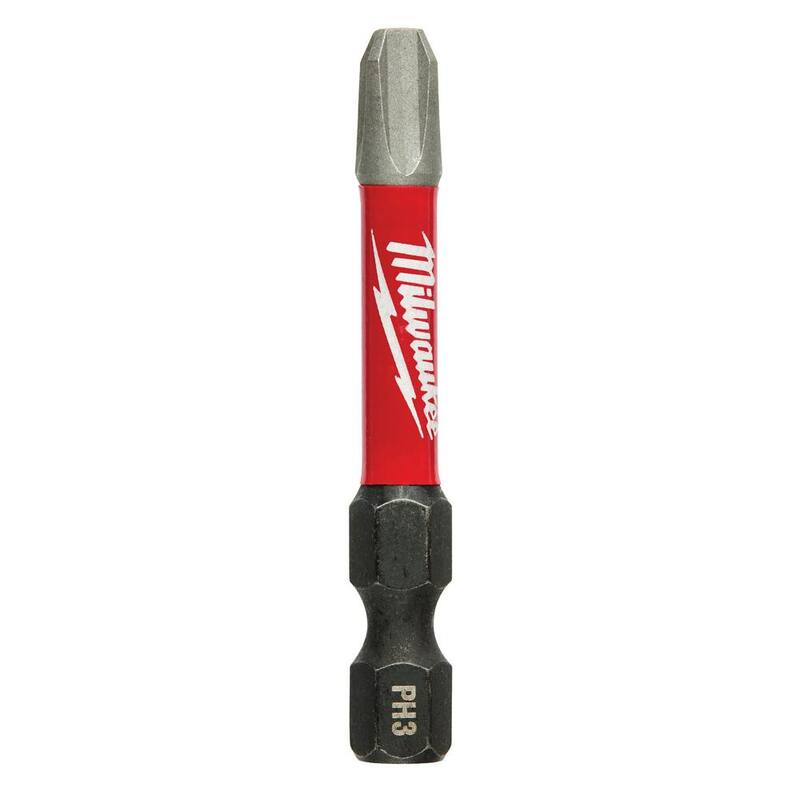 Milwaukee SHOCKWAVE Impact Duty 2 pulgadas Destornillador de puntas de acero aleado Phillips #3 (paquete de 2) - 48-32-4963