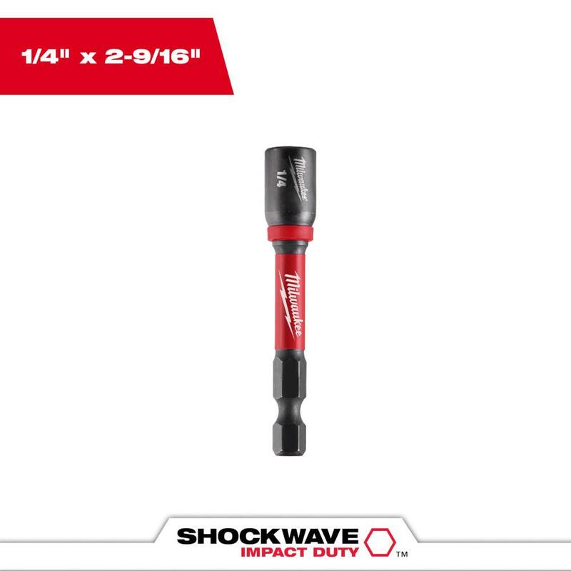 - Llave de tuercas magnética de acero de aleación Milwaukee SHOCKWAVE Impact Duty de 1/4 de pulgada x 2-9/16 pulgadas (paquete de 1) - 49-66-4532