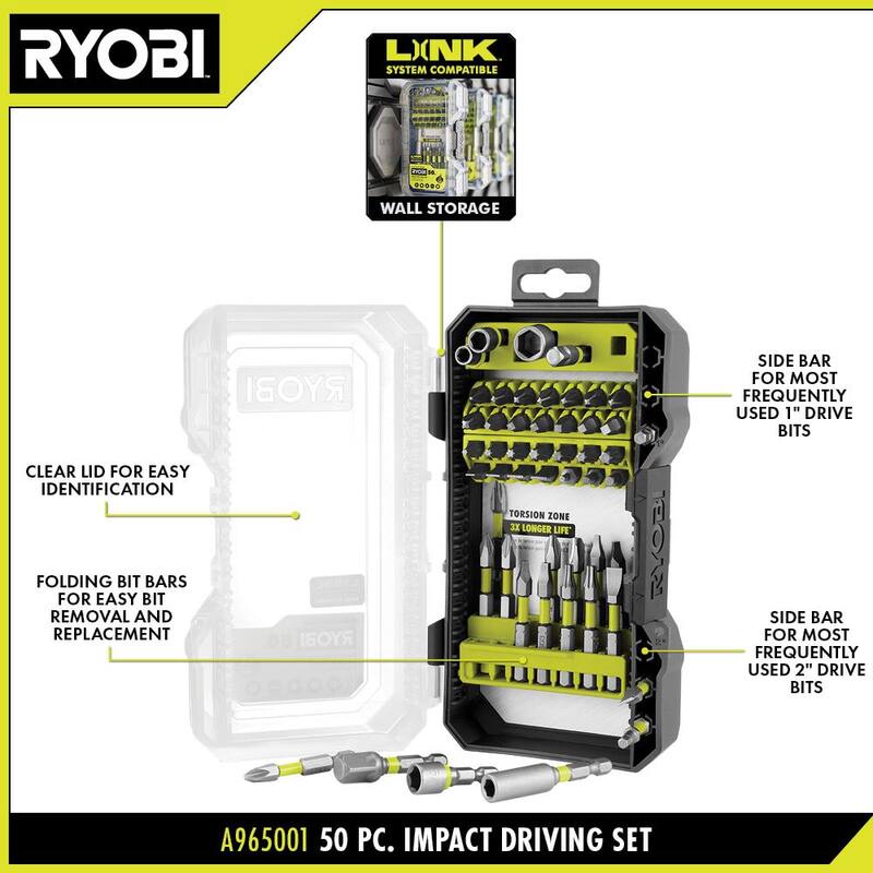 Juego de conducción calificado para impacto de RYOBI (50 piezas) - A965001