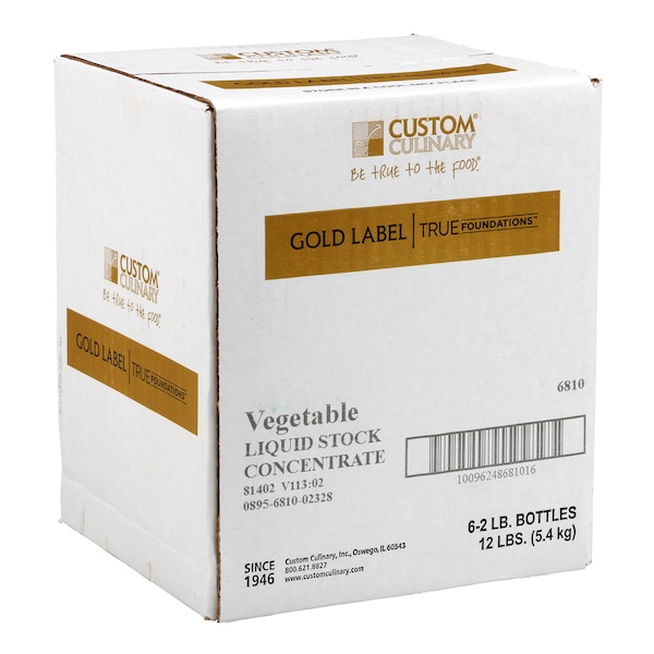 Gold Label True Foundations Added Liquid Vegetable Stock Concentrate 2lbs, PK6 - 68101AGLD