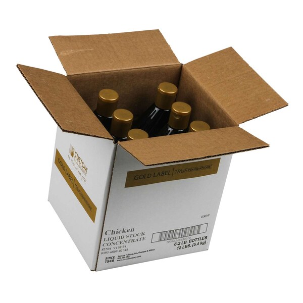 Gold Label True Foundations Added Liquid Chicken Stock Concentrate 2lbs, PK6 - 68091AGLD