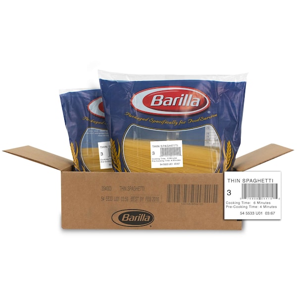Barilla Barilla Kosher Non-GMO Thin Spaghetti 160 oz. Pack, PK2 - 1000354003