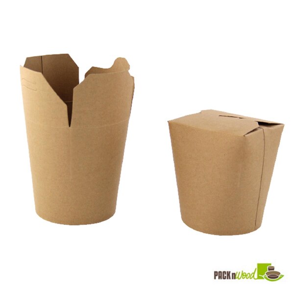 Packnwood 16 oz. Kraft Pasta Box - 210ASWOK16