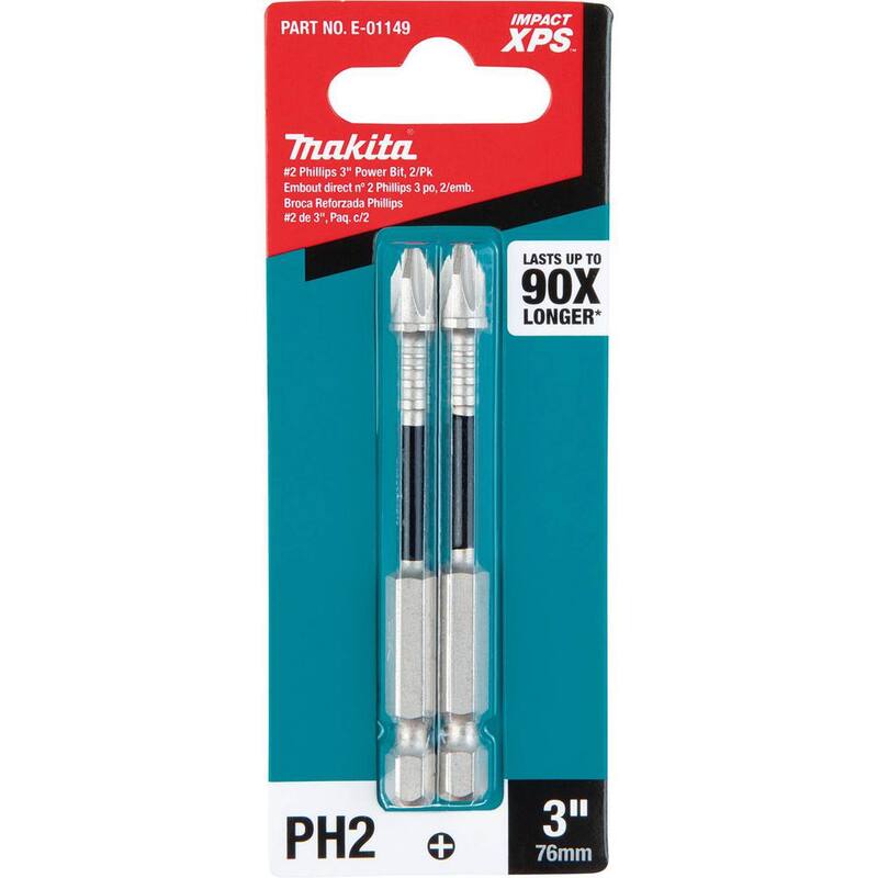 Makita IMPACT XPS #2 Phillips 3 in. Power Bit (Paquete de 2) - E-01149
