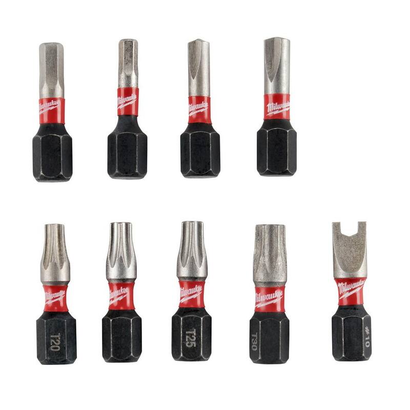 Juego de puntas de desarmador de seguridad de acero de aleación Milwaukee SHOCKWAVE Impact Duty (9 piezas) - 48-32-4620.