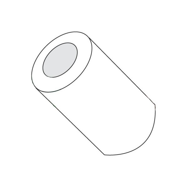 Newport Fasteners Round Spacer, #8 Screw Size, Natural Nylon, 3/8 in Overall Lg, 0.166 in Inside Dia, 1000 PK - 386042