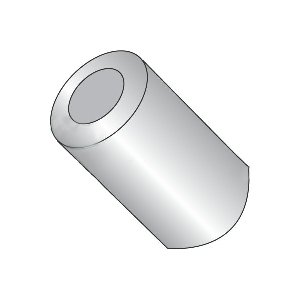 Newport Fasteners Round Spacer, #10 Screw Size, Plain Aluminum, 1/4 in Overall Lg, 0.192 in Inside Dia, 1000 PK - 637986