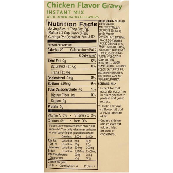 Foothill Farms Instant Reduced Sodium Mix Chicken Gravy Mix 14.1 oz., PK8 - G406-F6700