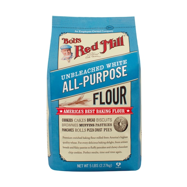 Bobs Red Mill Natural Foods Bob's Red Mill Unbleached White All-Purpose Flour 5lbs Bag, PK4 - 1560C054