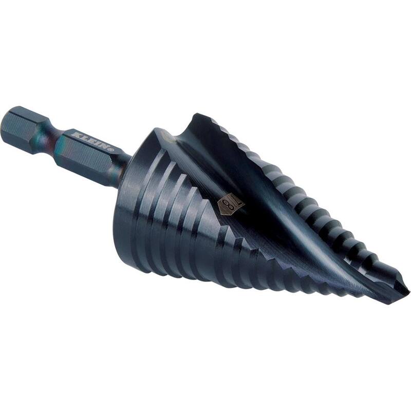 Broca escalonada Klein Tools, liberación rápida, espiral de flauta, 1-1/8 in. - QRST11