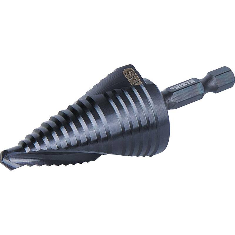 Broca escalonada Klein Tools, liberación rápida, espiral de flauta, 1-1/8 in. - QRST11