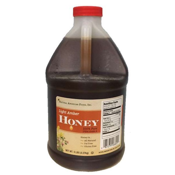 Natural American Foods Natural American Foods Light Amber Honey 5lbs Jug, PK6 - F434