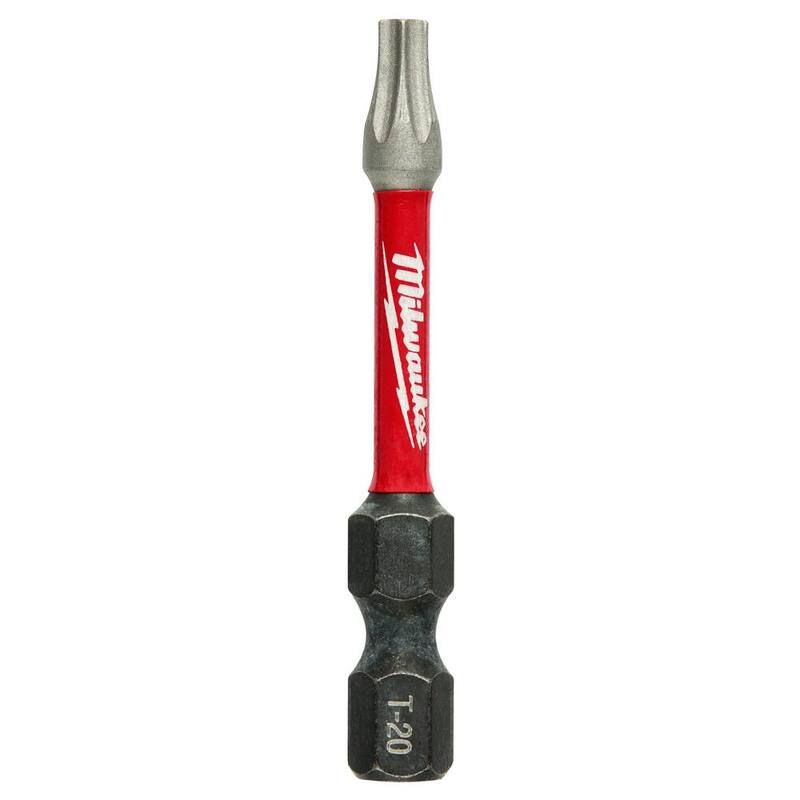 Milwaukee SHOCKWAVE Impact Duty 2 pulgadas T20 Torx Puntas de destornillador de acero aleado (paquete de 2) - 48-32-4984