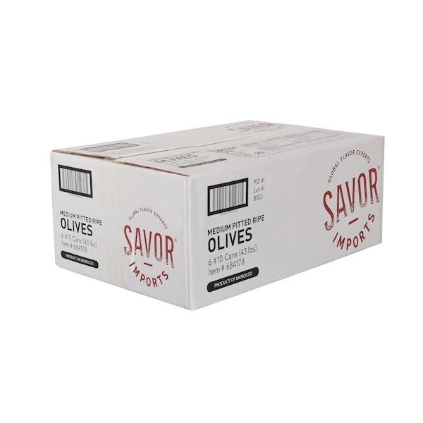 Savor Imports Medium Pitted Ripe Olives No 10 Can, PK6 - 05504