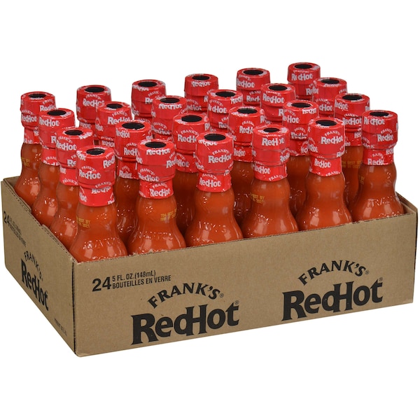 Franks Redhot Glass Bottle Original Cayenne Pepper Sauce 5 fl. oz., PK24 - 80551
