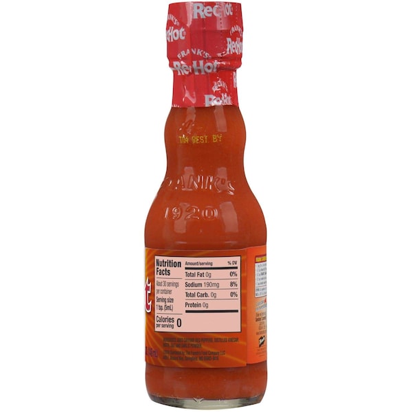 Franks Redhot Glass Bottle Original Cayenne Pepper Sauce 5 fl. oz., PK24 - 80551
