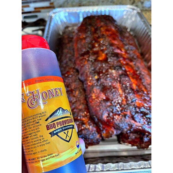 5280 Culinary Chef J's BBQ Provisions Sweet and Spicy Fire Honey 12 oz - FIRE HONEY 12OZ