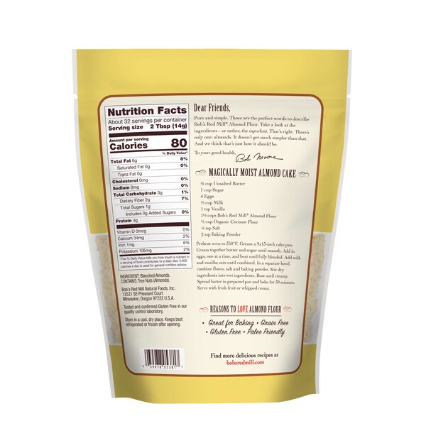 Bobs Red Mill Natural Foods Bob's Red Mill Gluten Free Almond Flour 16 oz. Bag, PK4 - 4999S164