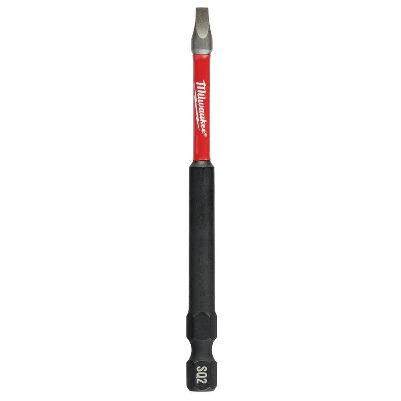 Punta de desarmador de aleación de acero cuadrada de 3-1/2 pulgadas Milwaukee SHOCKWAVE Impact Duty #2 (paquete de 2) - 48-32-4672