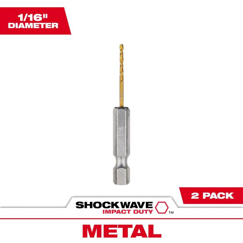 Broca de Titano de 1/16 de pulgada Milwaukee SHOCKWAVE - 48-89-4601
