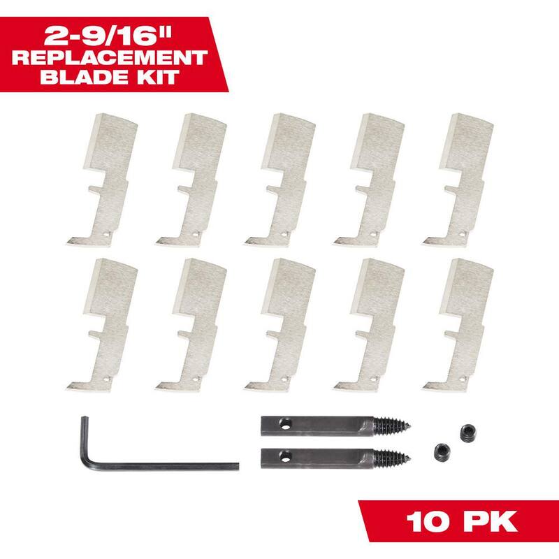 Milwaukee 2-9/16 pulgadas SWITCHBLADE Kit de repuesto de cuchillas de acero de alta velocidad (10 cuchillas) - 48-25-5350