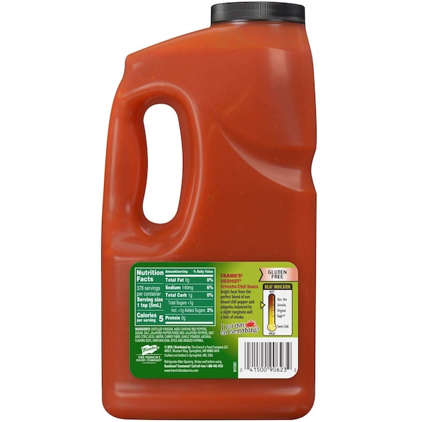 Franks Redhot Hot Sauce Sriracha Chili .5 gal., PK4 - 90623