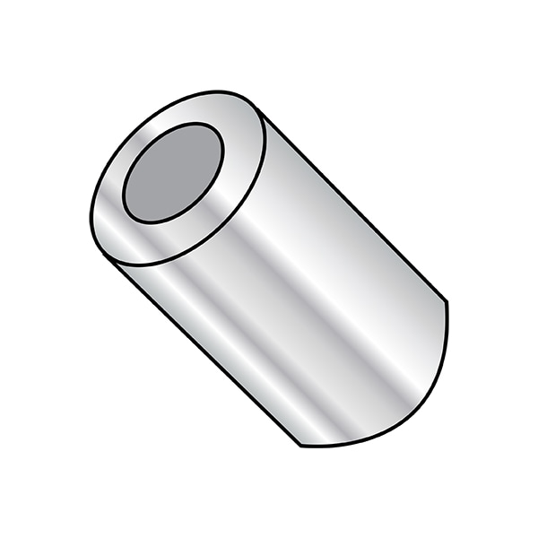 Zoro Select Round Spacer, #12 Screw Size, Aluminum, 1/4 in Overall Lg, 1000 PK - 370412RSA