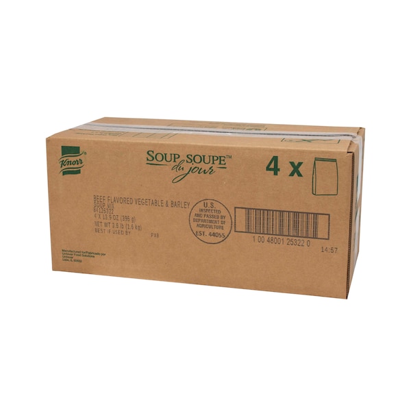 Knorr Knorr Soup Du Jour Beef Flavored Vegetable And Barley Mix 13.9oz., PK4 - 84125322