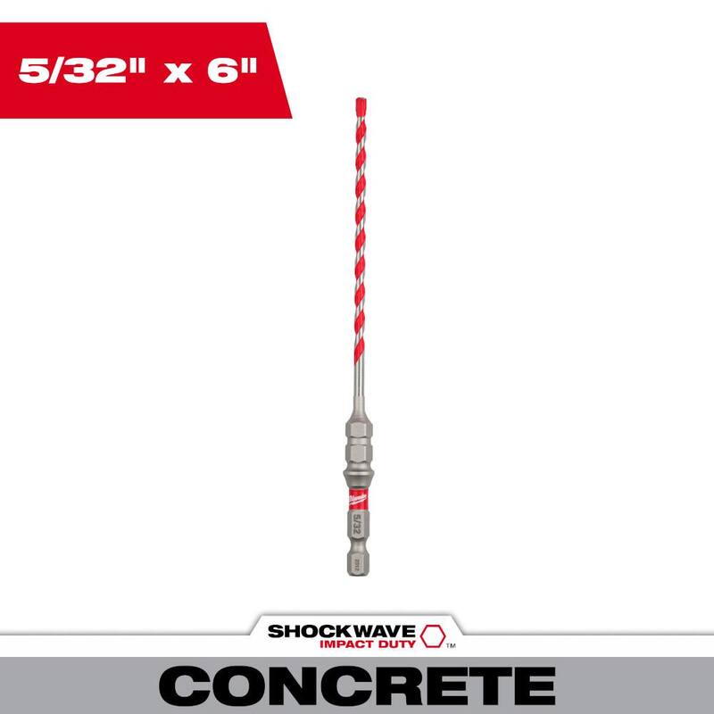 Broca de martillo de carburo SHOCKWAVE de Milwaukee 5/32 in. x 6 in. - 48-20-9092