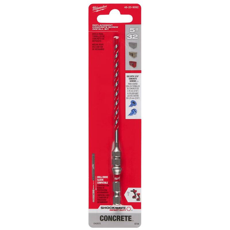 Broca de martillo de carburo SHOCKWAVE de Milwaukee 5/32 in. x 6 in. - 48-20-9092