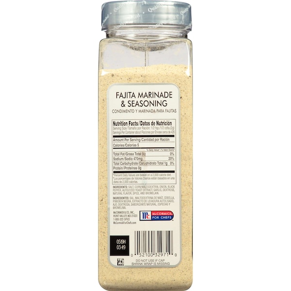 Mccormick McCormick Culinary Fajita Marinade 30 oz. Container, PK6 - 932971