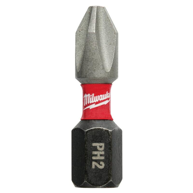 Milwaukee SHOCKWAVE Impact Duty 1 in. Phillips #2 Alloy Steel Insert Bit (paquete de 5) - 48-32-4601