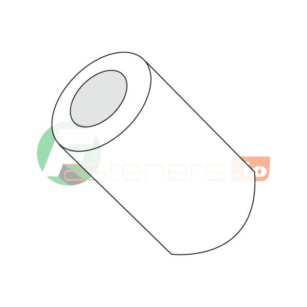 Newport Fasteners Round Spacer, #4 Screw Size, Natural Nylon, 1/8 in Overall Lg, 1000 PK - 100204RSN