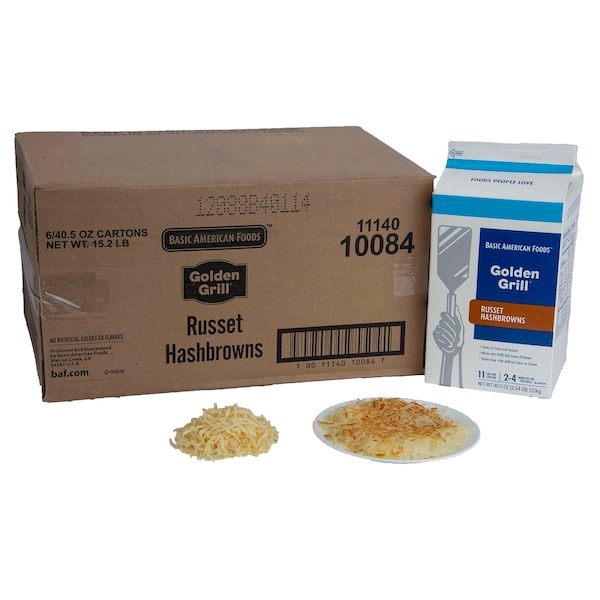 Baf Golden Grill Basic American Foods Golden Grill Russet Hashbrowns 40.5 oz., PK6 - 10084