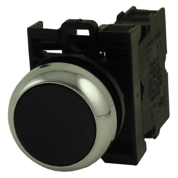 Botón pulsador no iluminado de Eaton, 22 mm, 1 contacto normalmente abierto (NO), negro - M22M-D-S-K10