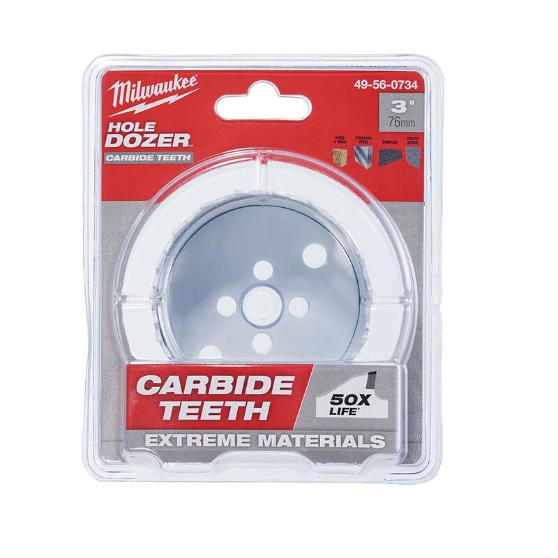 Broca perforadora de agujero de carburo Milwaukee de 3 pulgadas - 49-56-0734.