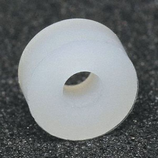Zoro Select Spacer, #4 Screw Size, Plain Nylon, 3/16 in Overall Lg, 0.115 in Inside Dia, 10 PK - 13SP036
