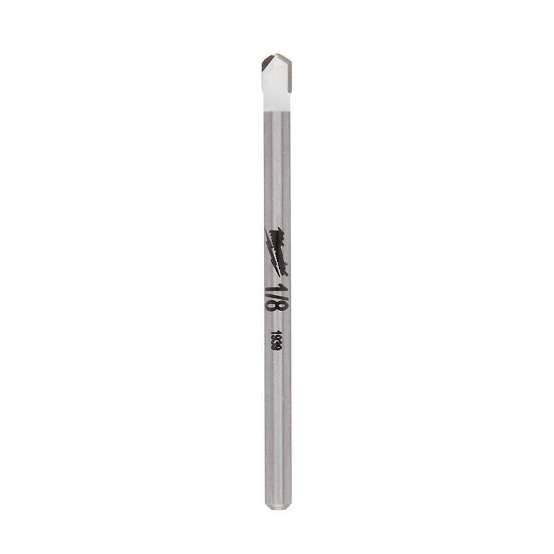 Broca de Carburo de 1/8 pulg. de Milwaukee para perforar piedra natural, granito, pizarra, cerámica y azulejos de vidrio - 48-20-8990
