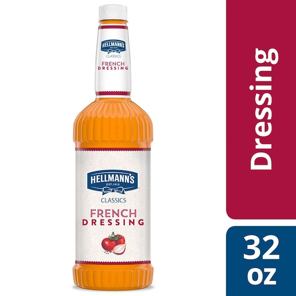 Hellmanns Sweet Red French Salad Dressing Salad Bar Bottles 32 fl. oz., PK6 - 84120326
