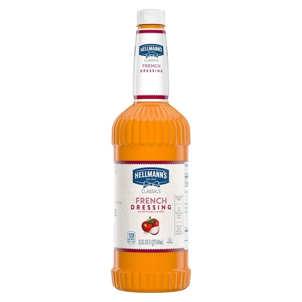 Hellmanns Sweet Red French Salad Dressing Salad Bar Bottles 32 fl. oz., PK6 - 84120326