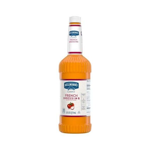 Hellmanns Sweet Red French Salad Dressing Salad Bar Bottles 32 fl. oz., PK6 - 84120326