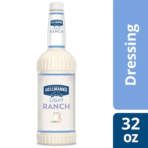 Hellmanns Light Ranch Salad Dressing Salad Bar Bottles 32 fl. oz., PK6 - 84120333