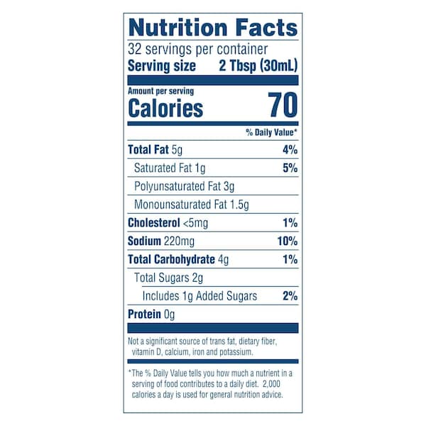 Hellmanns Light Ranch Salad Dressing Salad Bar Bottles 32 fl. oz., PK6 - 84120333